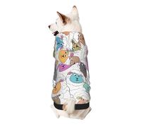 Dog Hoodie Dog Sweater Stylish Dog Clothes Print Pet Clothing Streetwear Sweatshirt Tracksuits Outfit for Dog Puppy-X-Small, Cute colorful sheep cartoon pattern