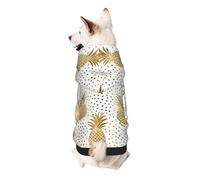 Dog Hoodie Dog Sweater Stylish Dog Clothes Print Pet Clothing Streetwear Sweatshirt Tracksuits Outfit for Dog Puppy-Small, Gold Glitter Pineapples Fruit