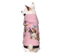 Dog Hoodie Dog Sweater Stylish Dog Clothes Print Pet Clothing Streetwear Sweatshirt Tracksuits Outfit for Dog Puppy-Large, French Bulldog Print