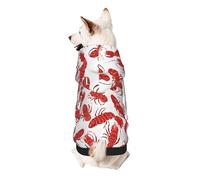 Dog Hoodie Dog Sweater Stylish Dog Clothes Print Pet Clothing Streetwear Sweatshirt Tracksuits Outfit for Dog Puppy-X-Small, Red Lobster