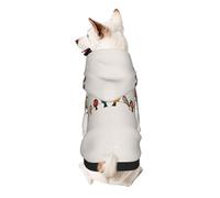 Dog Hoodie Dog Sweater Stylish Dog Clothes Print Pet Clothing Streetwear Sweatshirt Tracksuits Outfit for Dog Puppy-Large, Colorful Bird