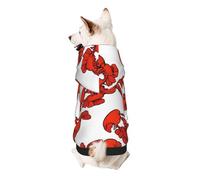 Dog Hoodie Dog Sweater Stylish Dog Clothes Print Pet Clothing Streetwear Sweatshirt Tracksuits Outfit for Dog Puppy-Large, Red Lobster Print