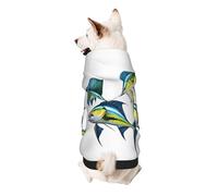 Dog Hoodie Dog Sweater Stylish Dog Clothes Print Pet Clothing Streetwear Sweatshirt Tracksuits Outfit for Dog Puppy-Large, Fish art