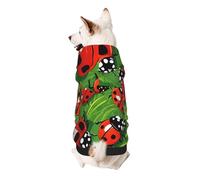 Dog Hoodie Dog Sweater Stylish Dog Clothes Print Pet Clothing Streetwear Sweatshirt Tracksuits Outfit for Dog Puppy-X-Small, Red Ladybug