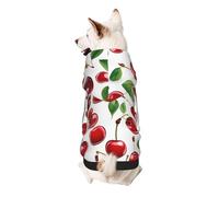 Dog Hoodie Dog Sweater Stylish Dog Clothes Print Pet Clothing Streetwear Sweatshirt Tracksuits Outfit for Dog Puppy-XX-Large, Red Cherries