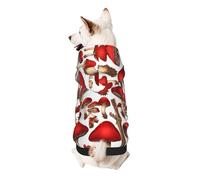 Dog Hoodie Dog Sweater Stylish Dog Clothes Print Pet Clothing Streetwear Sweatshirt Tracksuits Outfit for Dog Puppy-XX-Large, Red White Mushroom
