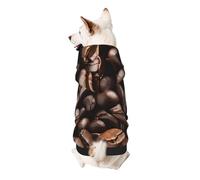 Dog Hoodie Dog Sweater Stylish Dog Clothes Print Pet Clothing Streetwear Sweatshirt Tracksuits Outfit for Dog Puppy-Small, Funny Roasted Coffee Beans