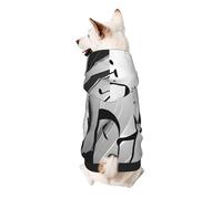 Dog Hoodie Dog Sweater Stylish Dog Clothes Print Pet Clothing Streetwear Sweatshirt Tracksuits Outfit for Dog Puppy-X-Small, Music Notes Print