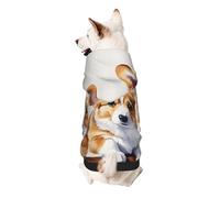 Dog Hoodie Dog Sweater Stylish Dog Clothes Print Pet Clothing Streetwear Sweatshirt Tracksuits Outfit for Dog Puppy-X-Small, Cute Corgi