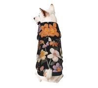 Dog Hoodie Dog Sweater Stylish Dog Clothes Print Pet Clothing Streetwear Sweatshirt Tracksuits Outfit for Dog Puppy-Small, Hawaiian Colorful Flower
