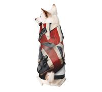 Dog Hoodie Dog Sweater Stylish Dog Clothes Print Pet Clothing Streetwear Sweatshirt Tracksuits Outfit for Dog Puppy-XX-Large, Guitar British Flag