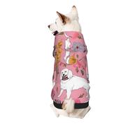 Dog Hoodie Dog Sweater Stylish Dog Clothes Print Pet Clothing Streetwear Sweatshirt Tracksuits Outfit for Dog Puppy-Small, French Bulldog and flowers