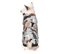 Dog Hoodie Dog Sweater Stylish Dog Clothes Print Pet Clothing Streetwear Sweatshirt Tracksuits Outfit for Dog Puppy-Large, beagle patterns