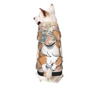 Dog Hoodie Dog Sweater Stylish Dog Clothes Print Pet Clothing Streetwear Sweatshirt Tracksuits Outfit for Dog Puppy-Medium, Corgi Floral Flowers