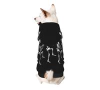 Dog Hoodie Dog Sweater Stylish Dog Clothes Print Pet Clothing Streetwear Sweatshirt Tracksuits Outfit for Dog Puppy-Medium, Halloween Posable Skeleton Skull