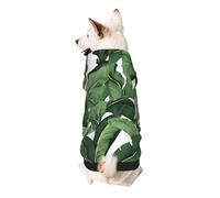 Dog Hoodie Dog Sweater Stylish Dog Clothes Print Pet Clothing Streetwear Sweatshirt Tracksuits Outfit for Dog Puppy-Medium, Tropical Banana Palm Leaf
