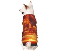 Dog Hoodie for Fall Winter Cozy Pet Clothes for Outdoor Activities Heaven at the End of the World Tie Dye Print Pet Sweatshirt