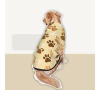 Dog Hoodie for Medium and Large Dogs, Cute Paw Print & Bone Pattern Dog Jumper with Pocket and Lead Opening, Soft Hooded Lightweight Dog Sweatshirt, Easy to Wear for All Seasons (Yellow, XL)