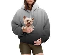Dog Hoodie, Hoodies with Cat Pocket Funny Sweatshirts with Front Pouch Plus Size Baggy Cat and Dog Carrier Pullover Cute Pets Holder Hoodie Warm Plush Comfort Jumper for Pet Animal Lover Black