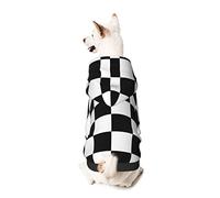 Dog Hoodie Pet Clothes Black White Race Checkered Flag Printed Pet Sweaters with Hat, Soft Polyester Coat Pajamas Warm Cute Pet Winter Clothes Shirt, for Small Medium Large Dogs Cats.