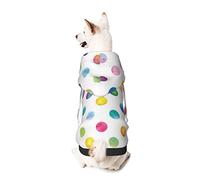 Dog Hoodie Pet Clothes Blue Polka Dot Pattern Printed Pet Sweaters with Hat, Soft Polyester Coat Pajamas Warm Cute Pet Winter Clothes Shirt, for Small Medium Large Dogs Cats.