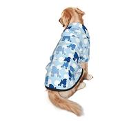 Dog Hoodie Pet Clothes Blue Poodle Polka Dot Printed Pet Sweaters with Hat, Soft Polyester Coat Pajamas Warm Cute Pet Winter Clothes Shirt, for Small Medium Large Dogs Cats.