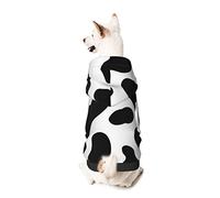 Dog Hoodie Pet Clothes Cow Spot Printed Pet Sweaters with Hat, Soft Polyester Coat Pajamas Warm Cute Pet Winter Clothes Shirt, for Small Medium Large Dogs Cats.