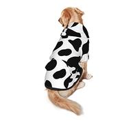 Dog Hoodie Pet Clothes Cow Spot Printed Pet Sweaters with Hat, Soft Polyester Coat Pajamas Warm Cute Pet Winter Clothes Shirt, for Small Medium Large Dogs Cats.