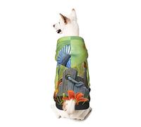 Dog Hoodie Pet Clothes Eastern Bluebird Printed Pet Sweaters with Hat, Soft Polyester Coat Pajamas Warm Cute Pet Winter Clothes Shirt, for Small Medium Large Dogs Cats.