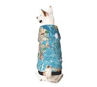 Dog Hoodie Pet Clothes Greece Map Printed Pet Sweaters with Hat, Soft Polyester Coat Pajamas Warm Cute Pet Winter Clothes Shirt, for Small Medium Large Dogs Cats.