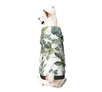 Dog Hoodie Pet Clothes Green Eucalyptus Leaves Printed Pet Sweaters with Hat, Soft Polyester Coat Pajamas Warm Cute Pet Winter Clothes Shirt, for Small Medium Large Dogs Cats.
