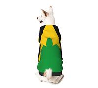 Dog Hoodie Pet Clothes Jamaica Flag Printed Pet Sweaters with Hat, Soft Polyester Coat Pajamas Warm Cute Pet Winter Clothes Shirt, for Small Medium Large Dogs Cats.