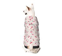 Dog Hoodie Pet Clothes Lovely Sweet Red Cherry Printed Pet Sweaters with Hat, Soft Polyester Coat Pajamas Warm Cute Pet Winter Clothes Shirt, for Small Medium Large Dogs Cats.