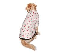 Dog Hoodie Pet Clothes Lovely Sweet Red Cherry Printed Pet Sweaters with Hat, Soft Polyester Coat Pajamas Warm Cute Pet Winter Clothes Shirt, for Small Medium Large Dogs Cats.