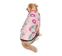 Dog Hoodie Pet Clothes Many Colored Ice Cream Printed Pet Sweaters with Hat, Soft Polyester Coat Pajamas Warm Cute Pet Winter Clothes Shirt, for Small Medium Large Dogs Cats.