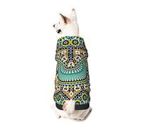 Dog Hoodie Pet Clothes Moroccan Color Pattern Printed Pet Sweaters with Hat, Soft Polyester Coat Pajamas Warm Cute Pet Winter Clothes Shirt, for Small Medium Large Dogs Cats.