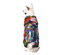 Dog Hoodie Pet Clothes Origami Multicolor Papercraft Cranes Printed Pet Sweaters with Hat, Soft Polyester Coat Pajamas Warm Cute Pet Winter Clothes Shirt, for Small Medium Large Dogs Cats.