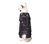 Dog Hoodie Pet Clothes Purple Black Goth Spooky Printed Pet Sweaters with Hat, Soft Polyester Coat Pajamas Warm Cute Pet Winter Clothes Shirt, for Small Medium Large Dogs Cats.