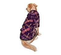 Dog Hoodie Pet Clothes Purple Dragonfly Printed Pet Sweaters with Hat, Soft Polyester Coat Pajamas Warm Cute Pet Winter Clothes Shirt, for Small Medium Large Dogs Cats.