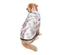 Dog Hoodie Pet Clothes Romantic Paris Butterfly Eiffel Printed Pet Sweaters with Hat, Soft Polyester Coat Pajamas Warm Cute Pet Winter Clothes Shirt, for Small Medium Large Dogs Cats.
