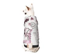 Dog Hoodie Pet Clothes Romantic Paris Butterfly Printed Pet Sweaters with Hat, Soft Polyester Coat Pajamas Warm Cute Pet Winter Clothes Shirt, for Small Medium Large Dogs Cats.