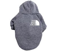 Dog Hoodie Pet Clothes Winter Thick French Bulldog Puppy Sweater Coat Dog Warm Clothes Small Medium Dog Chihuahua-Gray,S (1-2KG)