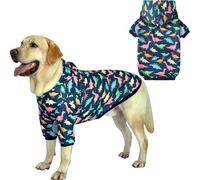 Dog Hoodie Pullover Sweatshirts Soft and Stretch Pets Clothes Navy Dinosaur Hooded for Medium Large Dogs（Navy Dinosaur 3XL）
