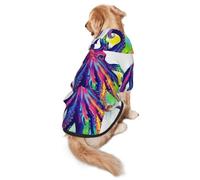 Dog Hoodie Soft Dog Clothes Cold Weather Sweaters for Medium Large Dogs | Colorful Octopus Dog Hooded Sweatshirt With Leash Hole Lightweight Pullover Coat Fashion Pet Clothes