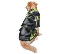 Dog Hoodie Soft Dog Clothes Cold Weather Sweaters for Medium Large Dogs | Gorilla In The Grass Dog Hooded Sweatshirt With Leash Hole Lightweight Pullover Coat Fashion Pet Clothes