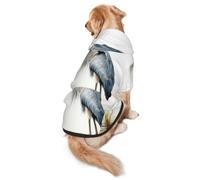 Dog Hoodie Soft Dog Clothes Cold Weather Sweaters for Medium Large Dogs | Long-Beaked Heron Dog Hooded Sweatshirt With Leash Hole Lightweight Pullover Coat Fashion Pet Clothes