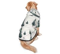 Dog Hoodie Soft Dog Clothes Cold Weather Sweaters for Medium Large Dogs | Ski Lift With Fir Tree Dog Hooded Sweatshirt With Leash Hole Lightweight Pullover Coat Fashion Pet Clothes