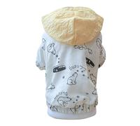 Dog Hoodie Sun Protection | Lightweight & Breathable Summer Pet Clothes | Cute Pattern Sweatshirt for Small Dogs/Cats/Puppies | Soft Comfortable Fit (Yellow Hat M)