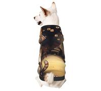 Dog Hoodie Sweatshirt for Fall and Winter, Cozy Pet Clothes for Outdoor Activities, A Cute Steampunk Tabby cat Tie Dye Print Pets wear Hoodies