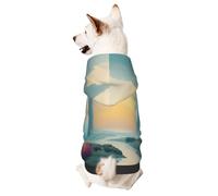 Dog Hoodie Sweatshirt for Fall and Winter, Cozy Pet Clothes for Outdoor Activities, A Lively Little River Tie Dye Print Pets wear Hoodies